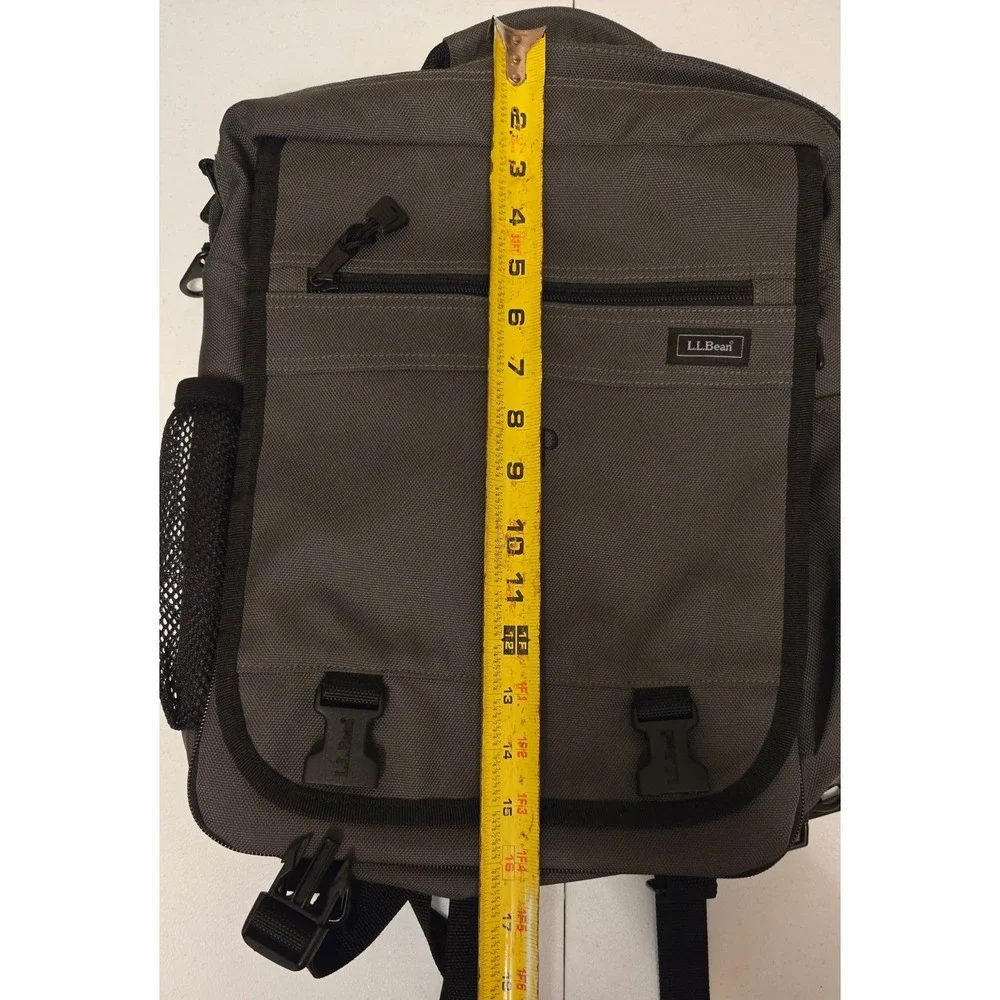 LL Bean Backpack Gray Monogrammed DJP Adjustable Straps Mesh‎ Pocket